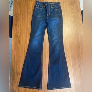American Eagle Super High Rise Flare Dark Wash Jeans